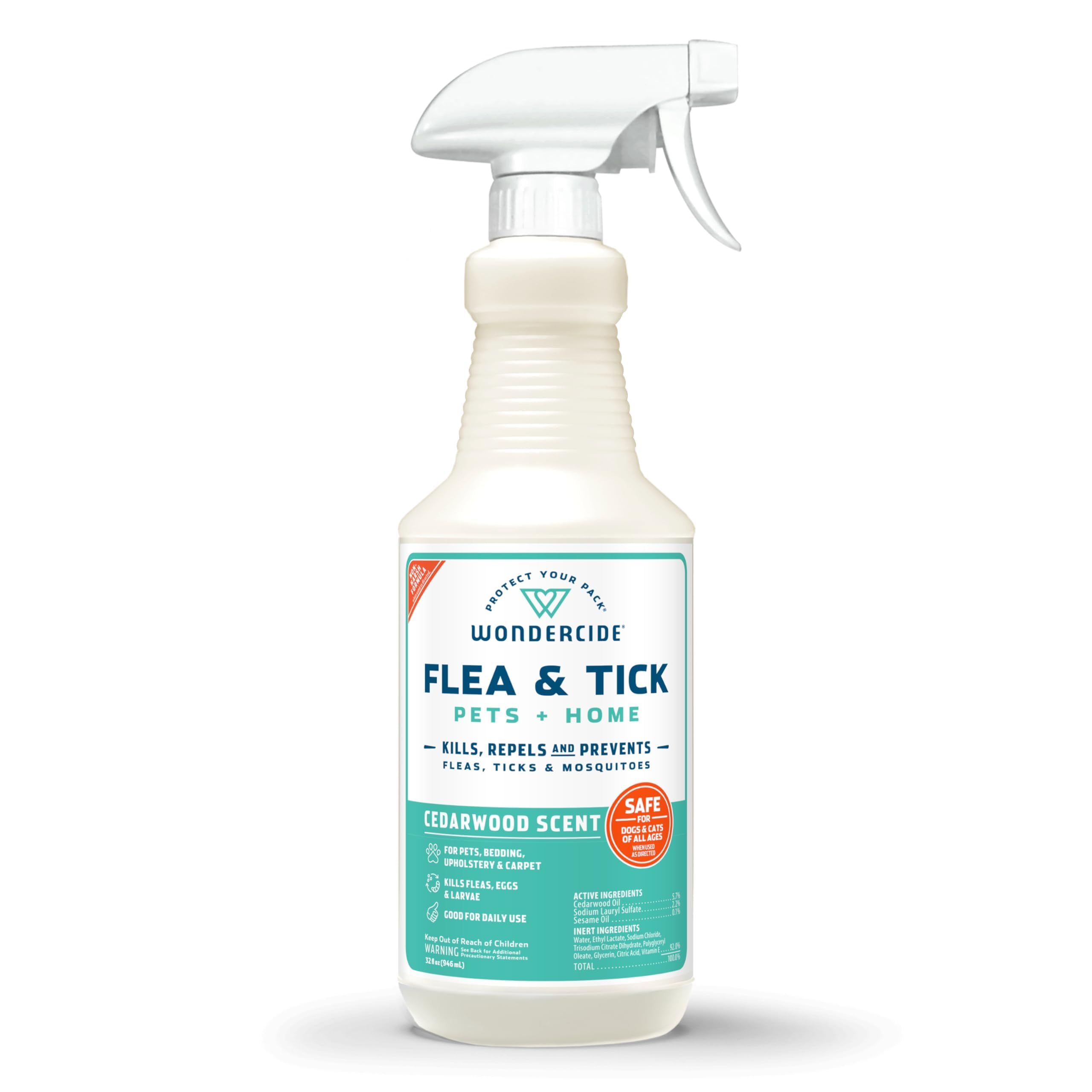 Wondercide - Flea, Tick &amp; Mosquito Spray for Pets &amp; Home - Cedarwood 32 oz