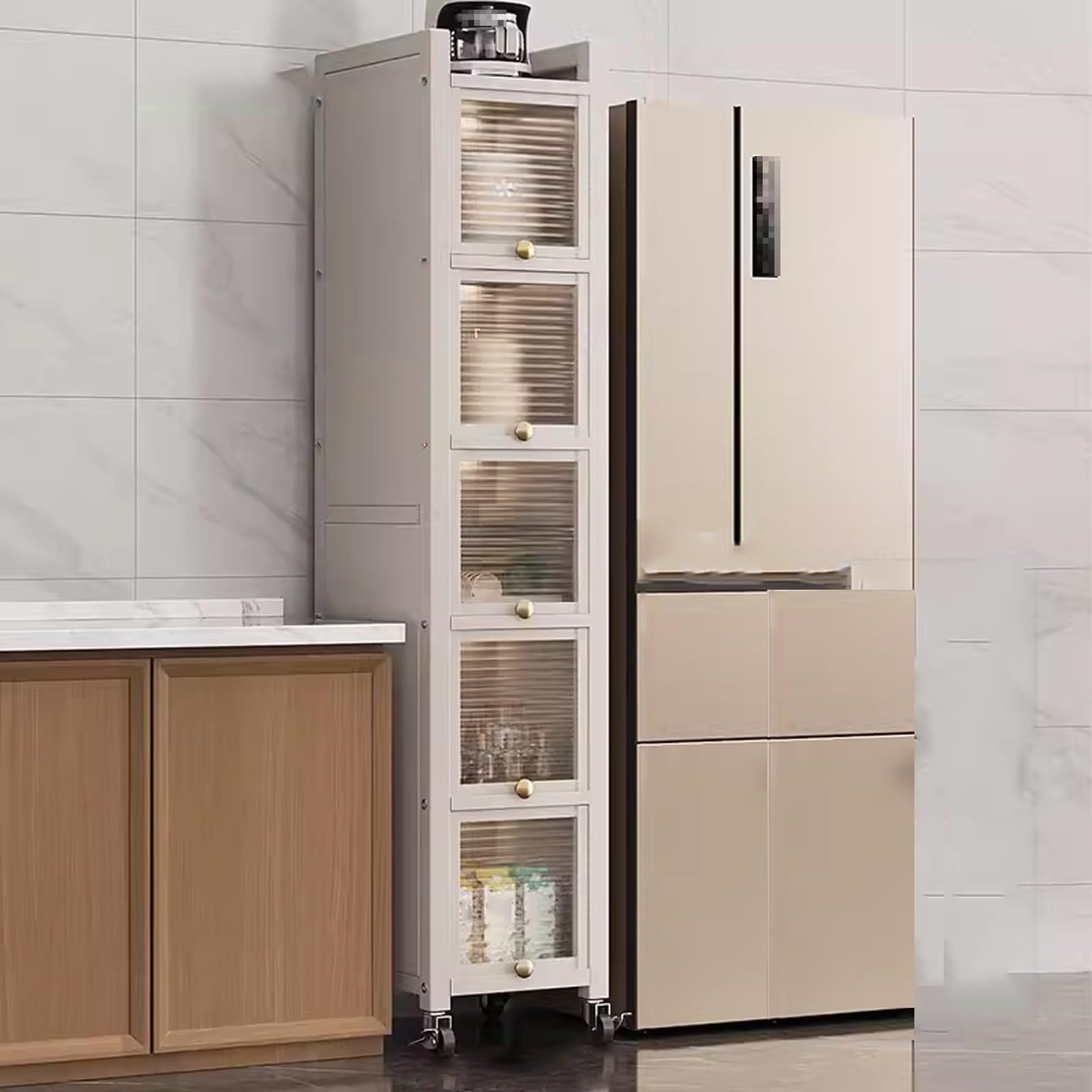 70" Tall Storage Cabinet With 6 Adjustable Shelves & Drawer - Large Pantry Cabinet For Kitchen, Bathroom, Dining Room