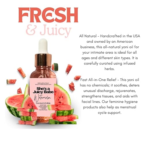 Miniatura 3 de Aceite de sandía Yoni para mujeres - Cuidado femenino natural para el equilibrio del pH, prevención e hidratación del cabello encarnado - Aceite