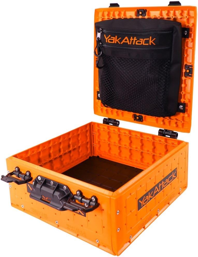 YakAttack 13" Dual Compartment Mesh Storage Bag | Compatible with BlackPak Pro & ShortStak | Heavy-Duty Quick-Dry Mesh with Two Zippered Compartments | Kayak Storage Accessories Organizer