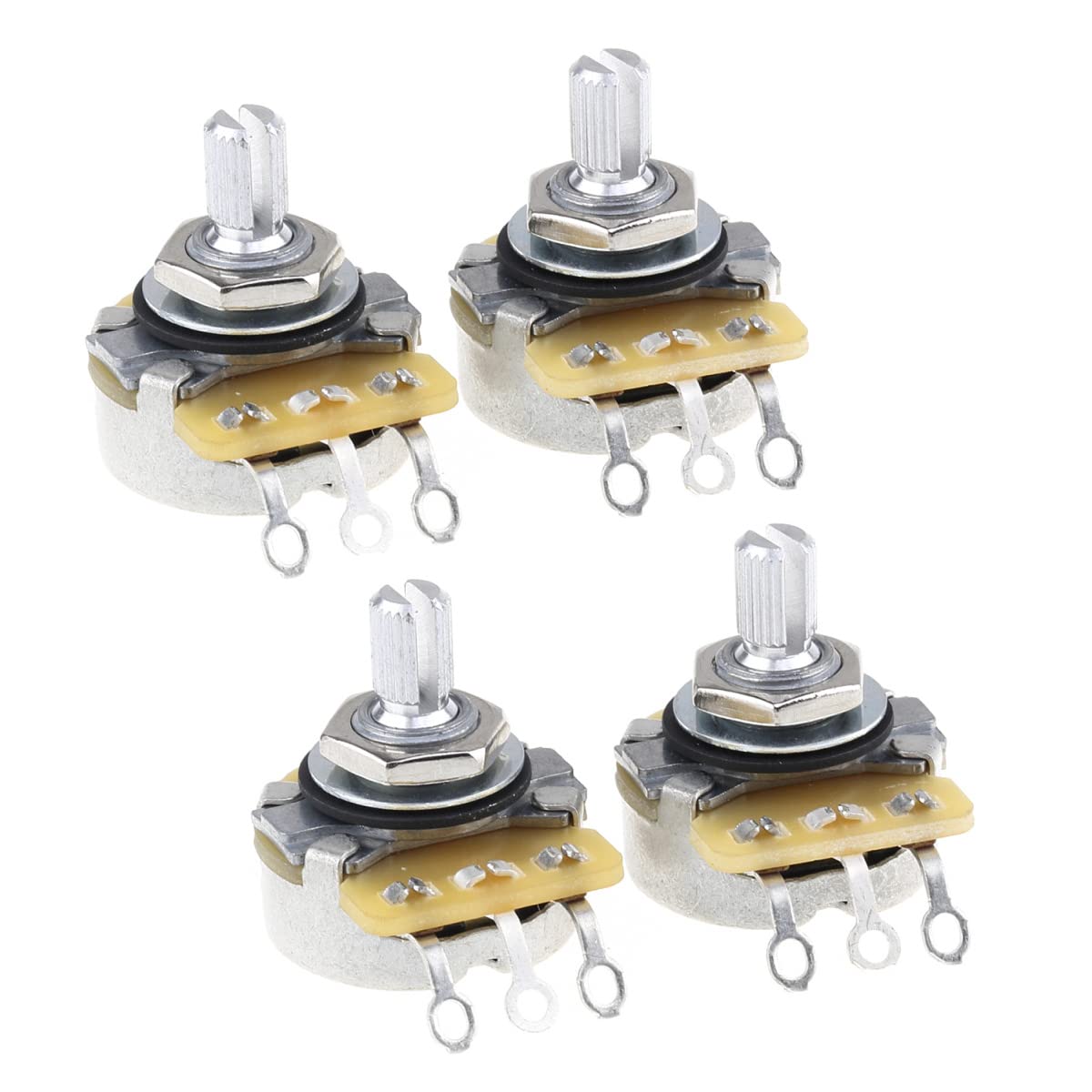 CTS 450 B500K Pots Standard Split Shaft 3/8 Inch 10% Linear Taper Potentiometers for Electric Guitar Bass (Set of 4)