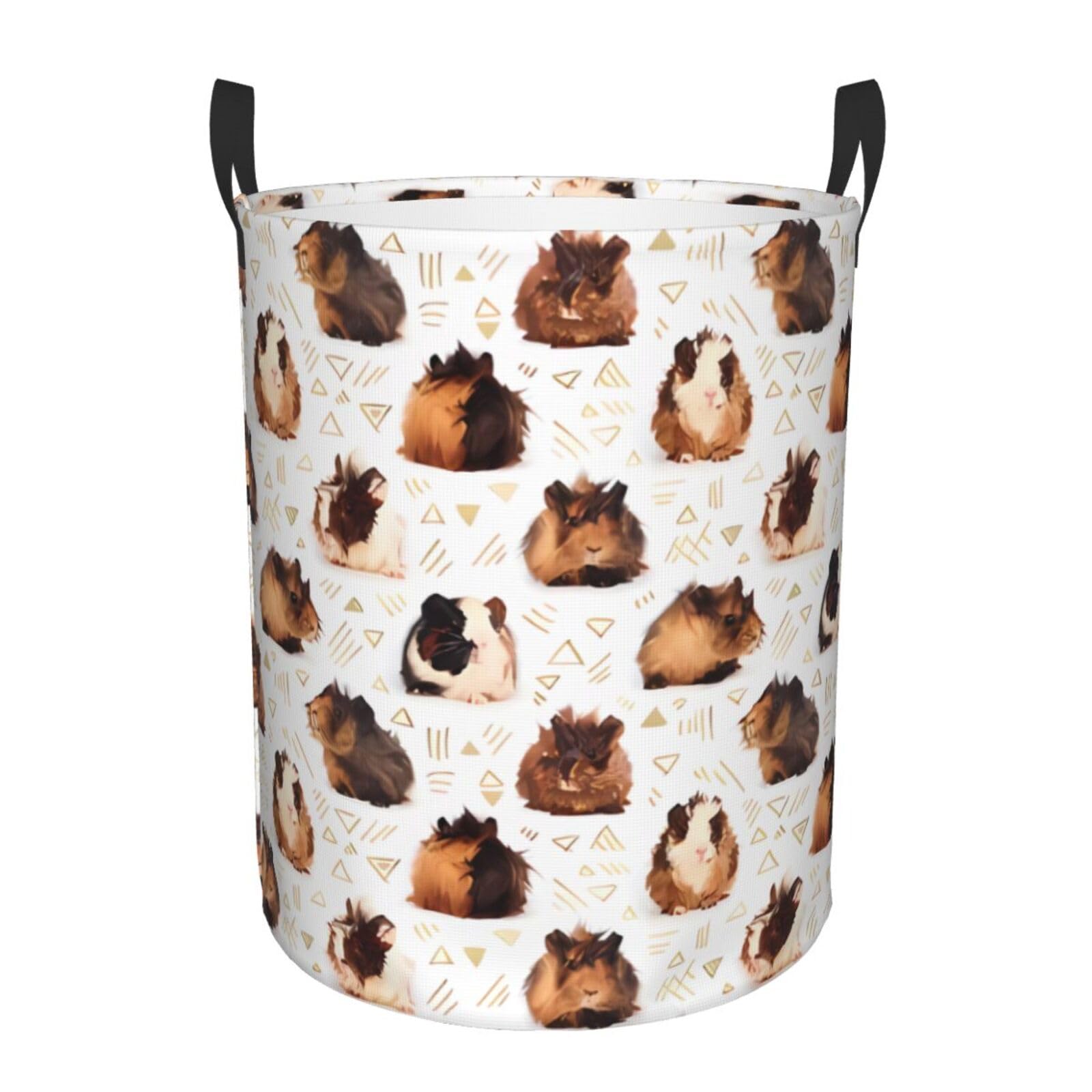 S Collapsible Guinea Pigs Print Circular Hamper Round