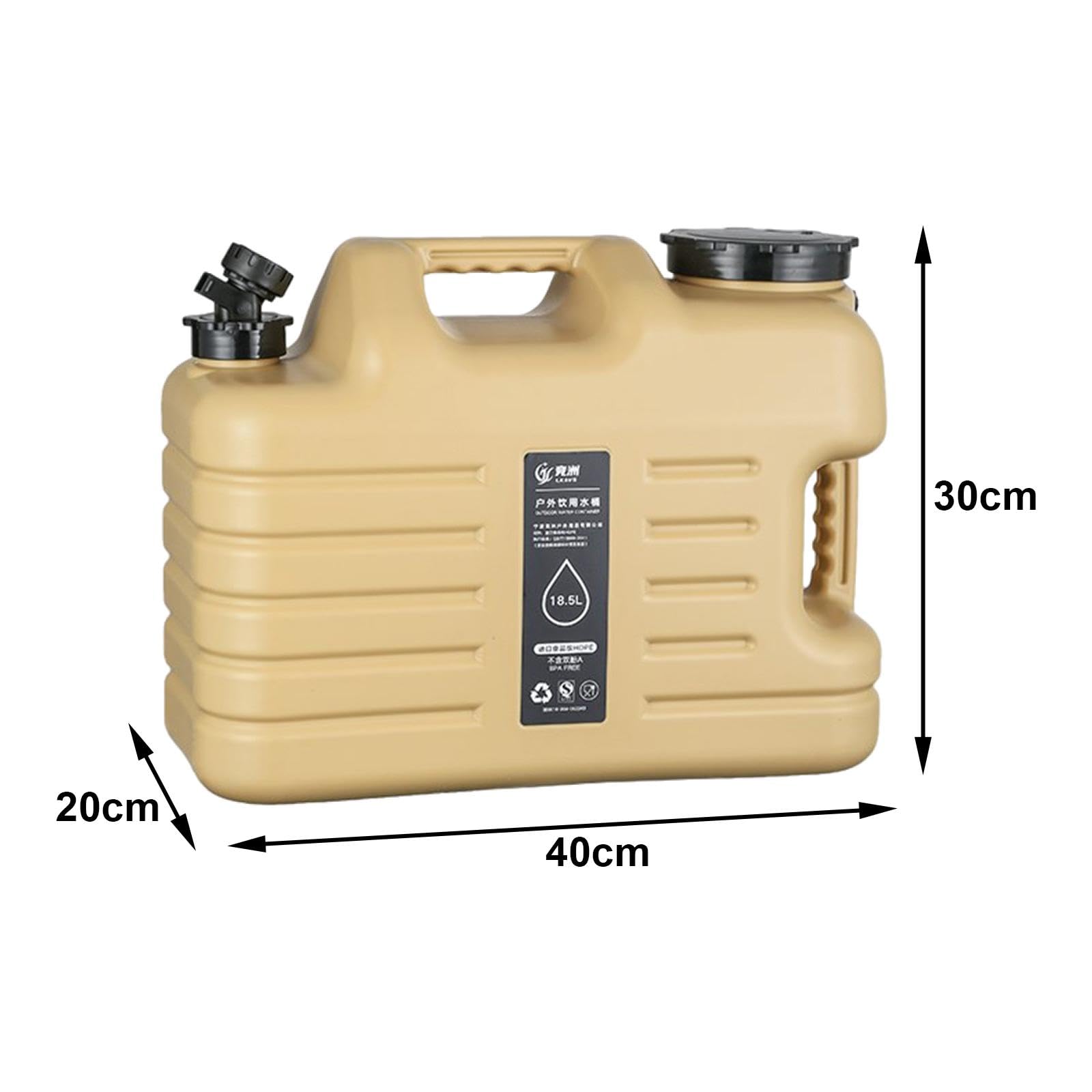 Cubeta para Agua Portátil Contenedor con Grifo Tanque de Almacenamiento con Asa Desmontable Bidón Reusable Ligero Hecho en Polipropileno Adecuado para