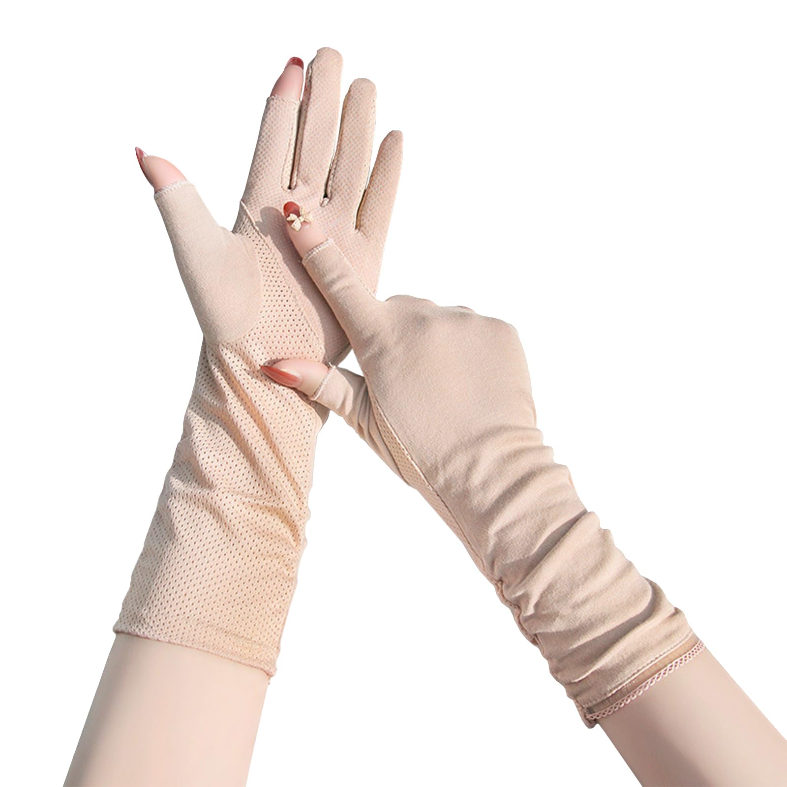 MioCloth Summer Sunblock Gloves UV Protection Non Slip Touchscreen Cotton Cycling Motorcycle Gloves for Women Golf Driving