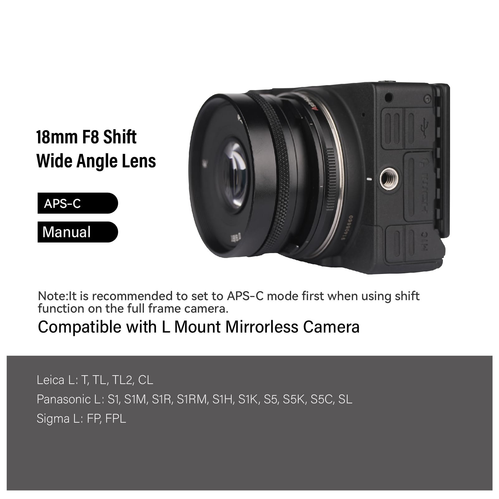 Amazon.com : AstrHori 18mm F8 APS-C Wide Angle Lens & Shift Lens