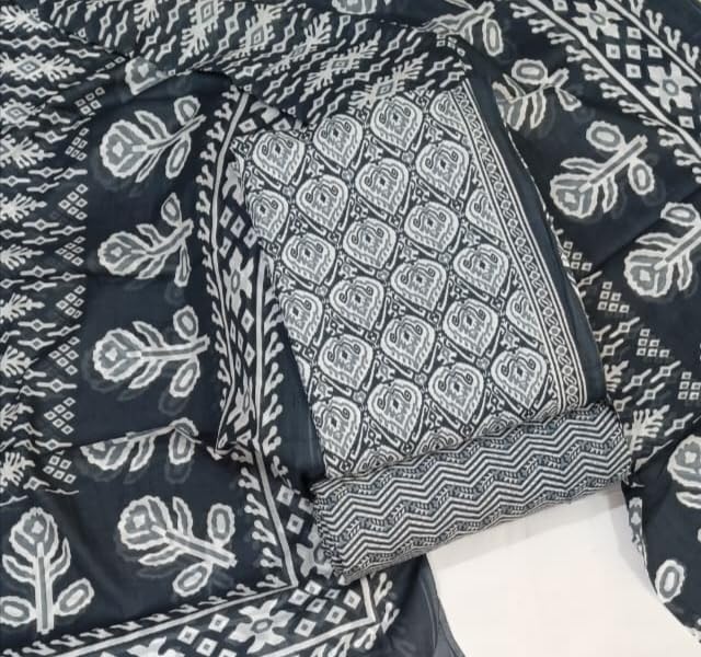 Image of DRAVINAM Trends Women's Premium Cambric Cotton Jaipuri Printed Unstitched Salwar Suit Dress Material with Mulmul Cotton Dupatta