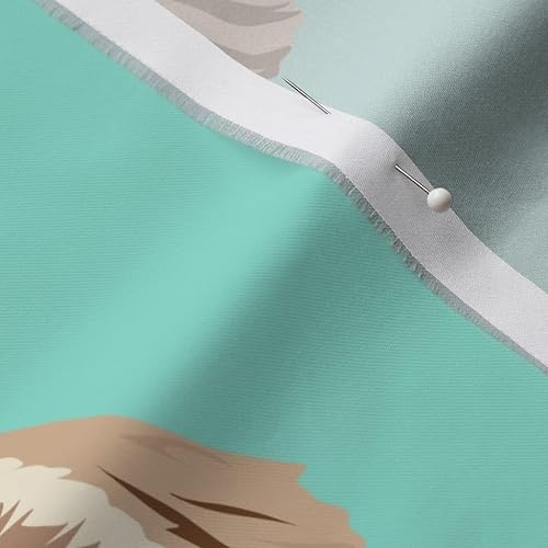 Miniatura 9 de Spoonflower Tela  Shih Tzu Perros Patrón Verde Azulado Lindos Animales Aqua Fun Mascotas Impresas en Petal Signature Tela de Algodón Fat Quarter