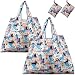 KINGMAS Reusable Grocery Bags, Eco-Friendly Folding Tote Shopping Bag fits in Pocket, Washable Waterproof Nylon holds Heavy Groceries Pouch Bags (Cat)