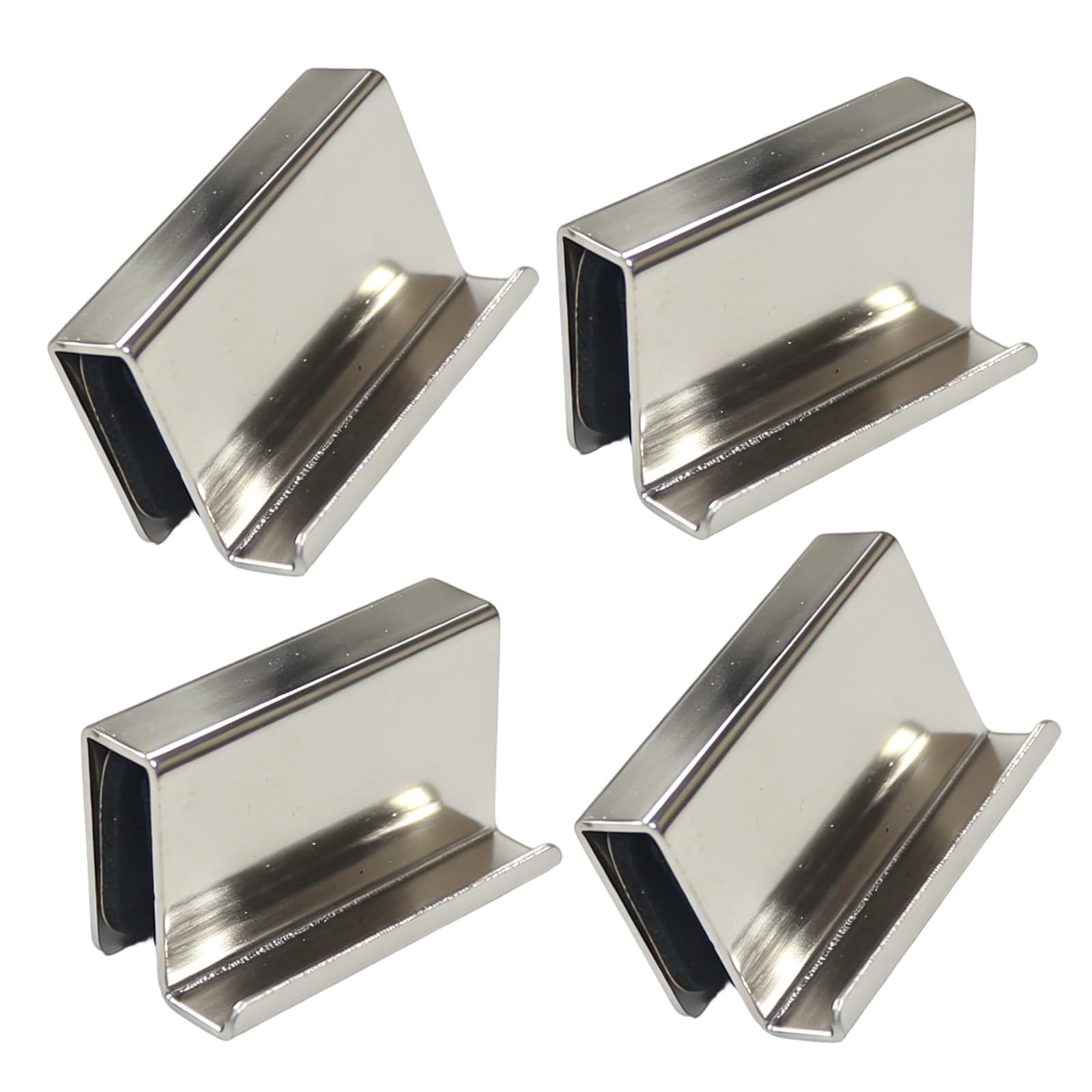 Kaeltsyn Bright Light Contemporary Glass Door Pull 4Pcs Finger Friendly Edges Rustproof Component Push Pull Clamp 4Pcs For Daily Use Multipurpose Fixture
