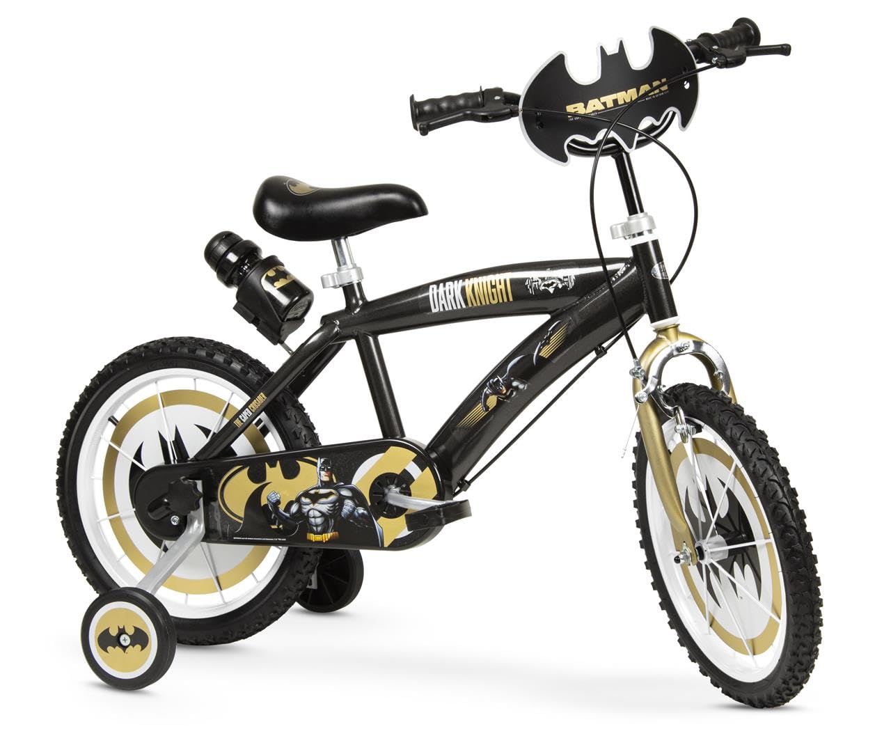 Toimsa Batman 16" Bicycle - Black - Learn to ride with Stabilisers and Accessories