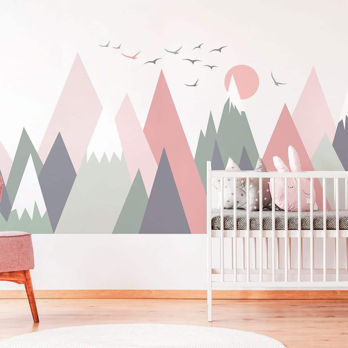 Children's Wall Stickers Baby Room Decoration Children's Wall Stickers Scandinavian Mountains Girlyka Giant Wall Sticker H40 x L60 cm - Image 3