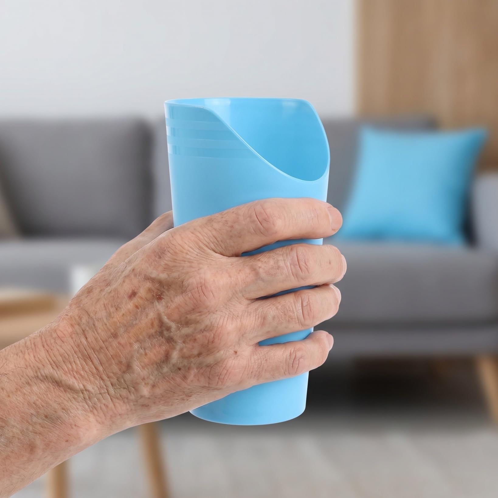 2 Pièces Gobelet à Découpe Nasale - Verre de Soins pour Personnes Âgées et Alitées, Tasse Anti-Renversement Dysphagie, Aide à Boire Ergonomique pour Adulte Handicapé