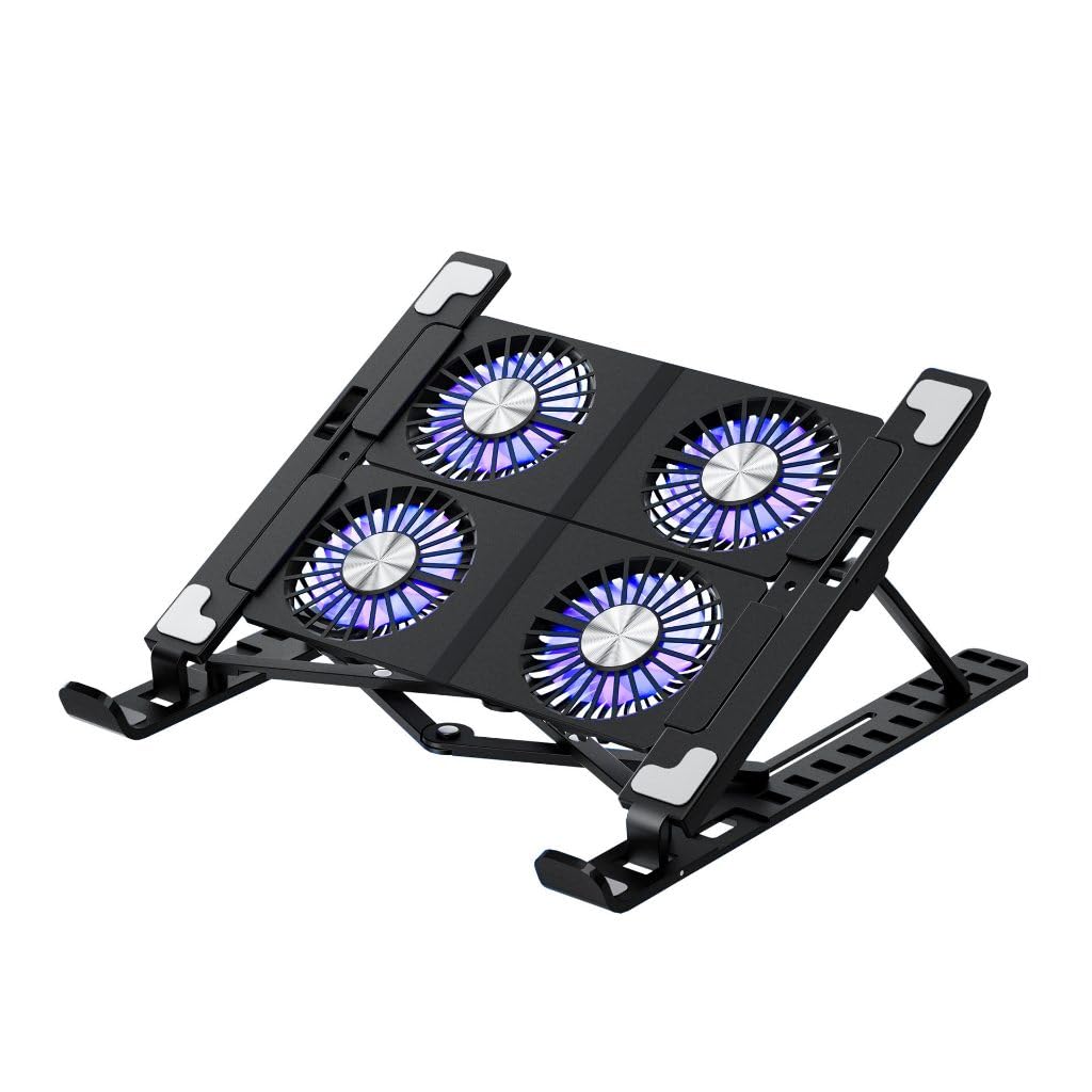 Base Cooler Refrigerada para Notebook 4 Ventoinhas LED Ajustável Ergonômica USB