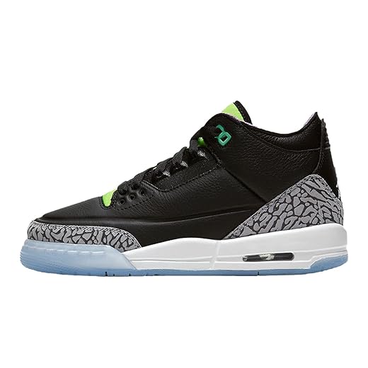 Jordan Air 3 Retro SE (Big Kid) Black/White/Electric Green/Violet Shock 5 Big Kid M