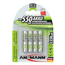 ANSMANN 4x Batterie ricaricabili mini stilo AAA – 550 mAh 1,2 V NiMH – Pila a ricarica veloce – fino a 1000 cicli di ricarica eco-friendly