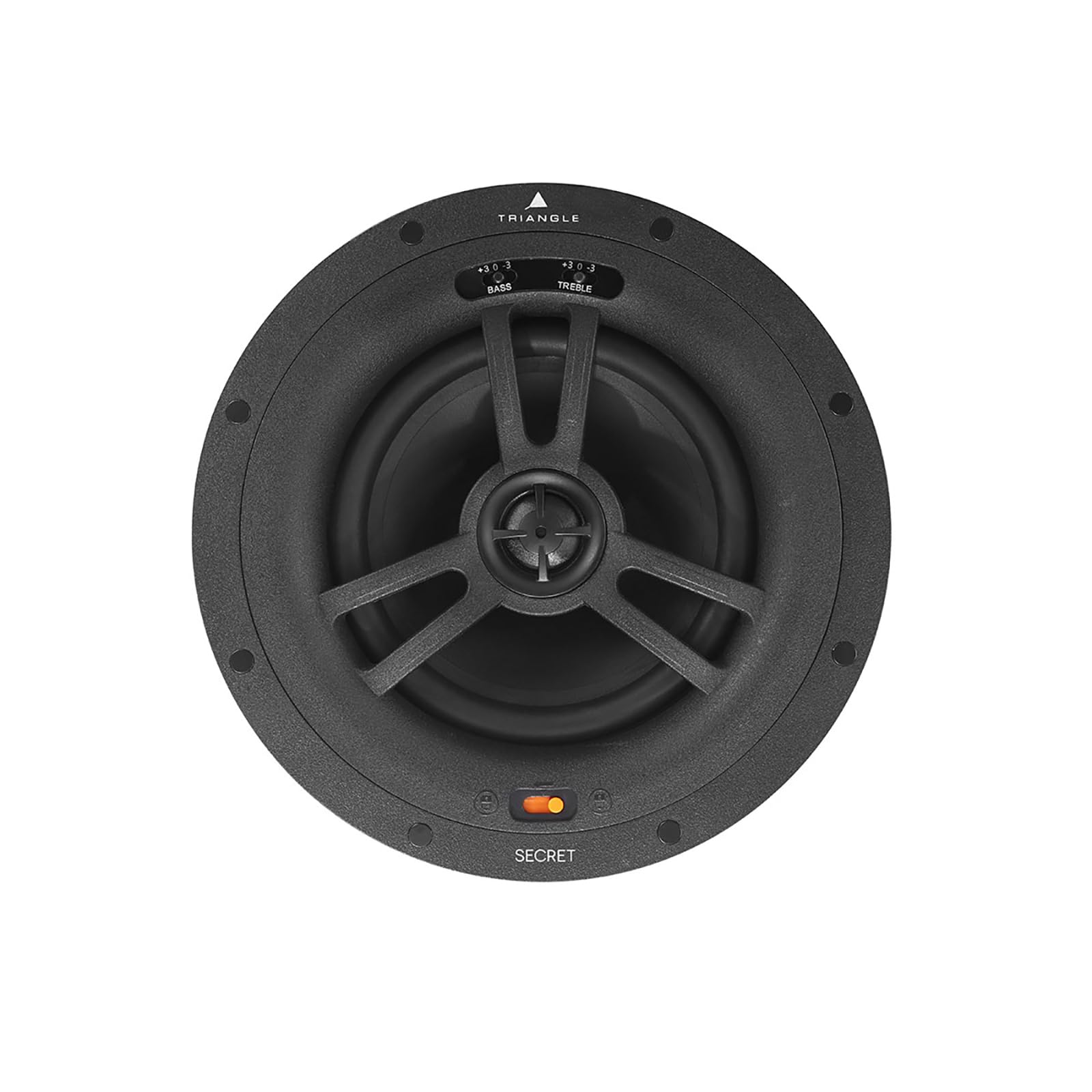 Triangle - Secret EMT7 - Enceinte encastrable Plafond – Installation Ultra Simple – Haut-parleurs Coaxial 17 cm –Tweeter Orientable - Musique & Effets Surround/Atmos Cinéma - Ø230 x 90 mm (Pièce)