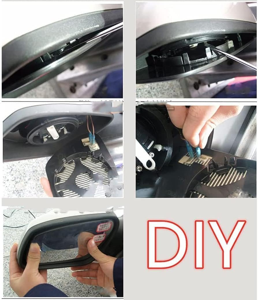 Auto Ersatzspiegel Glas für Toyota HIACE Pendler VENTURY 2008-2012, Heizbar Beheizbares Außenspiegelglas Spiegelglas Ersatz mit Trägerplatte Auto Zubehör,Left
