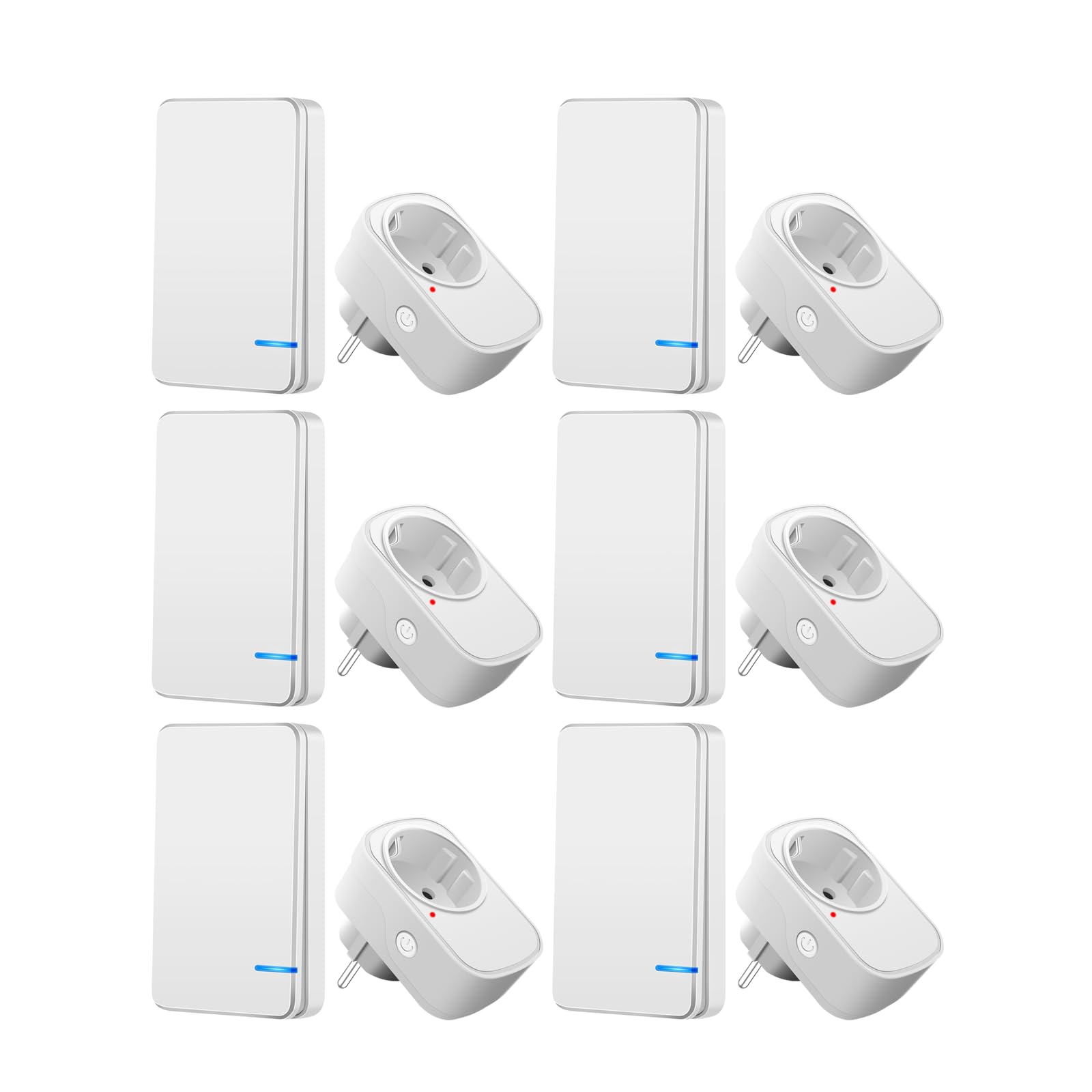 Funksteckdosen mit Fernbedienung,NineLeaf 6 Pack Steckdose mit Fernbedienung，15A/1500W Fernbedienbare Steckdose für Haushaltsgeräte & Weihnachtsdekoration 100m Reichweite, weiß