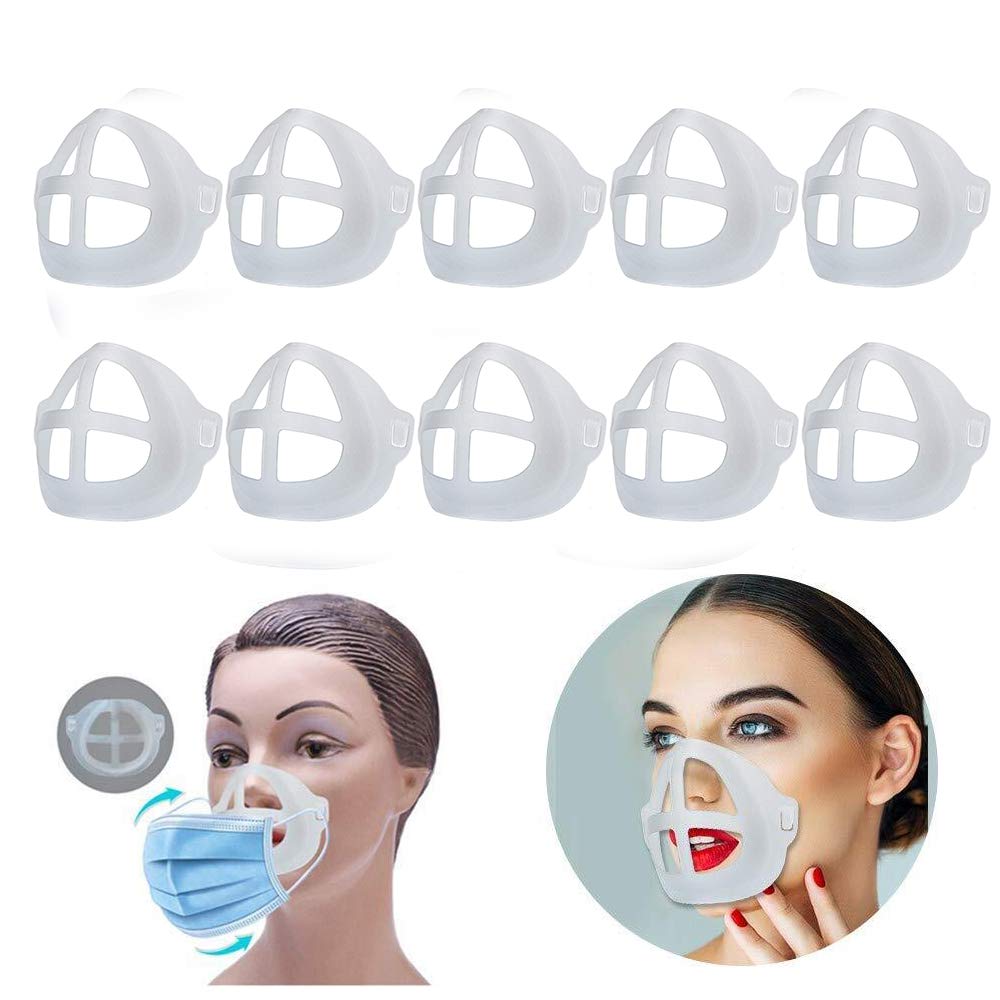 3D Face Bracket Inner Support Frame Homemade Cloth Cool Silicone Bracket More Space for Comfortable Breathing Washable Reusable, 10 pcs