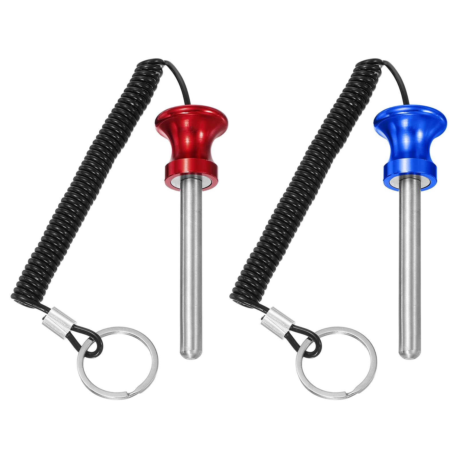 YELARXI Weight Stack Pin, Weight Gym Pin Strength Training Equipment Replacement with Pull Rope, 0.4 x 3.1 Inch Fit for Commercial Home Gym Club Machine Accessories (2 Pack, Blue/Red)