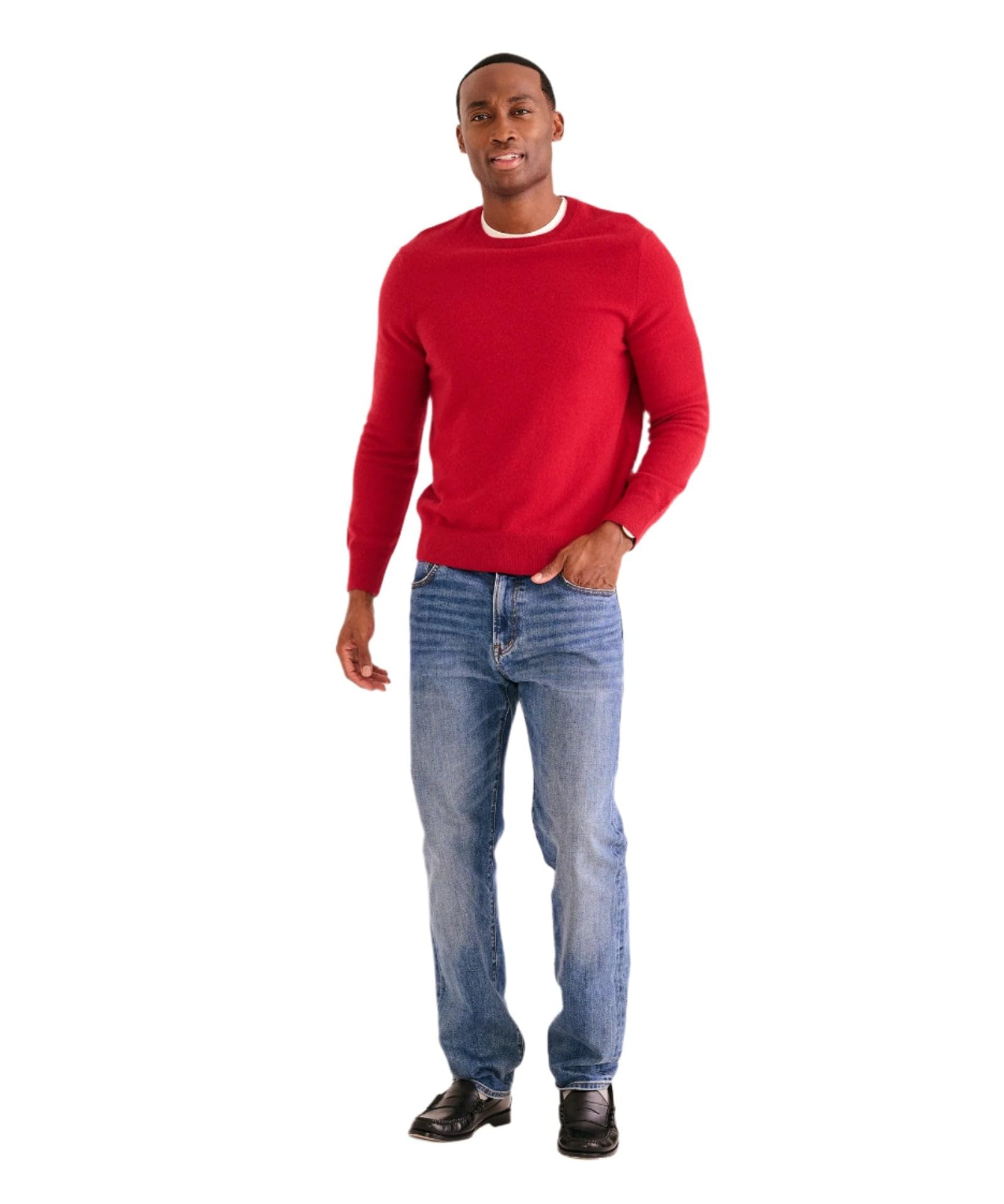 Naadam Men's The Original Cashmere Crewneck Sweater, Red, S