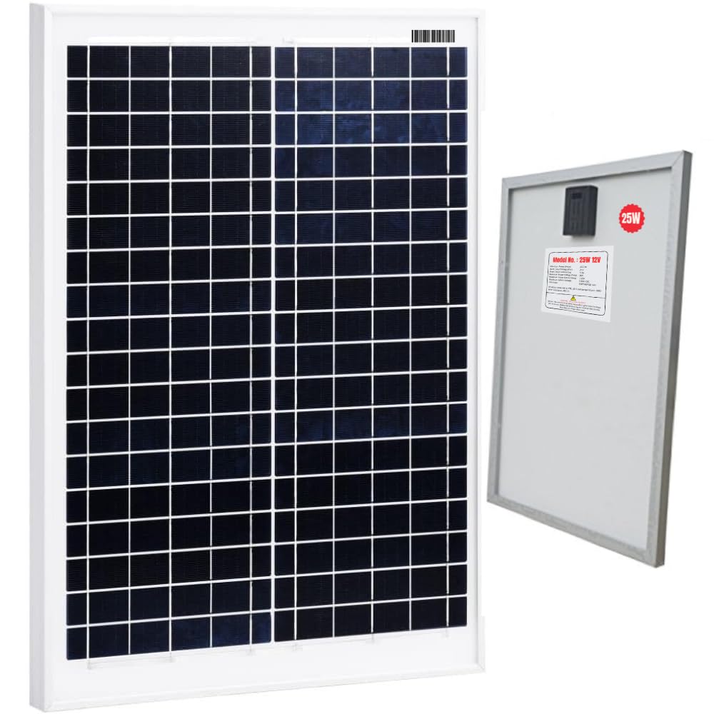 The Sun 25W-12V Solar Panel | Portable, Durable 25+ Years | Battery Charging (8Ah ~ 20Ah) | Guaranteed 25W Output (Upgrade over 20W Module | +5W More)