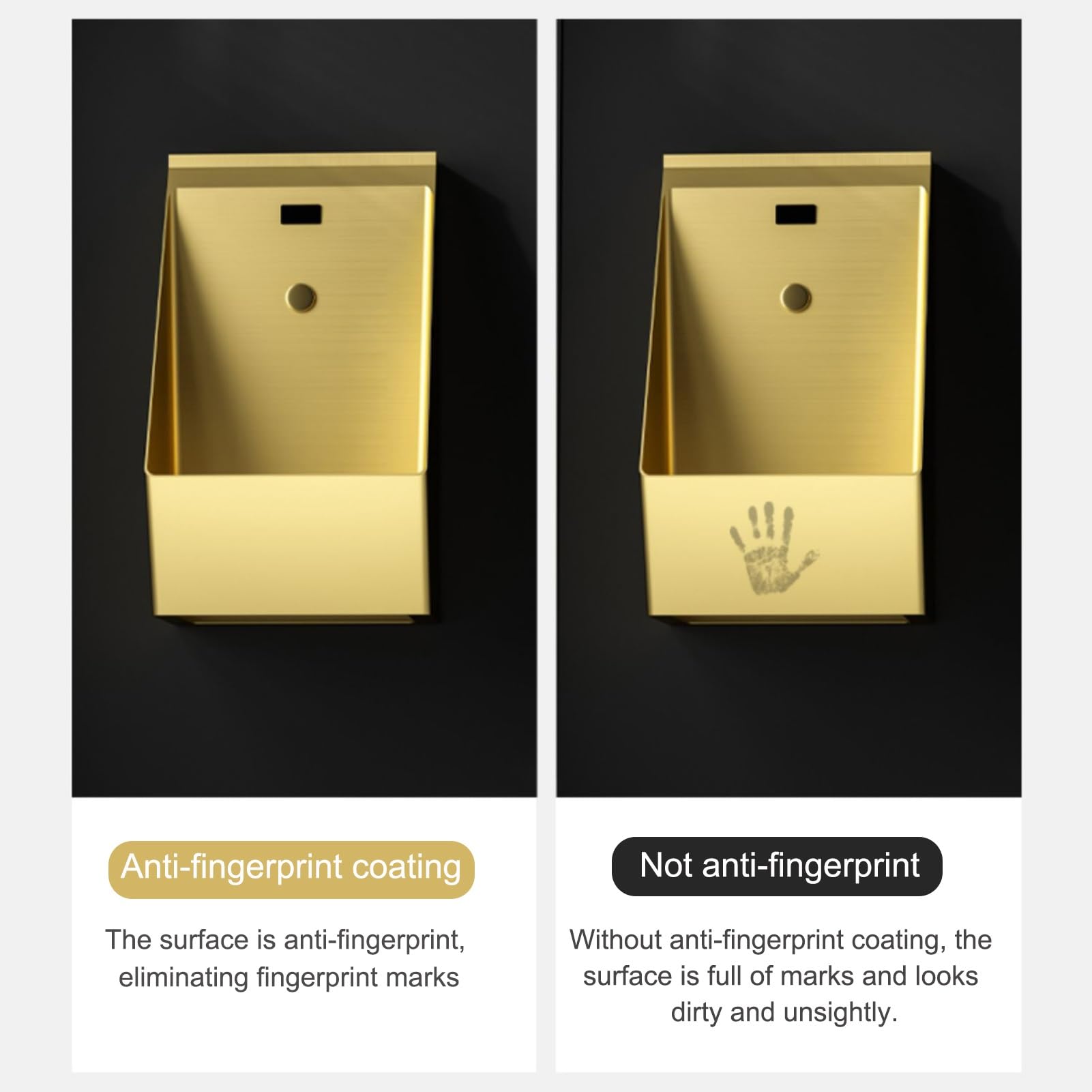 Urinario de Pared con Descarga para Hombres, Urinario con Válvula de Descarga con Sensor, para Uso Doméstico y Comercial, Hogar, Bar, Centro Comercial(Black)