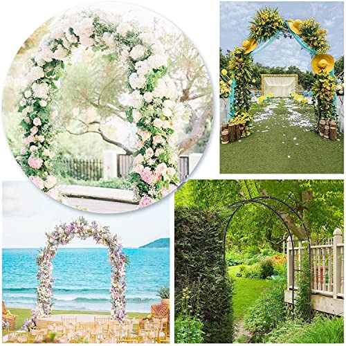 Arco de jardín metálico de 240x220 cm con base estable para enrejado de plantas 5