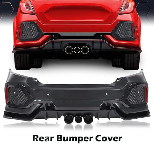 Miniatura 5 de PIT66 Juego de parachoques + labio + rejilla compatible con Honda Civic 4Dr Sedan 2016-2021 (no compatible con modelos Type-R)