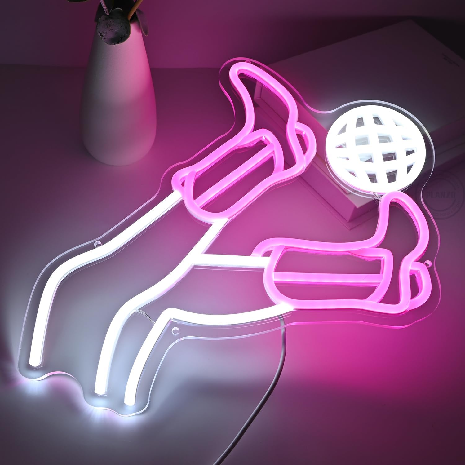 Planzo Cowgirl Boots Disco Ball Neon Light Sign for Girl Party Decoration Western Cowboy Bedroom Game Room Man Cave Wall Sign Pink Wedding Birthday Christmas Gift Wall Decor Light 5V USB