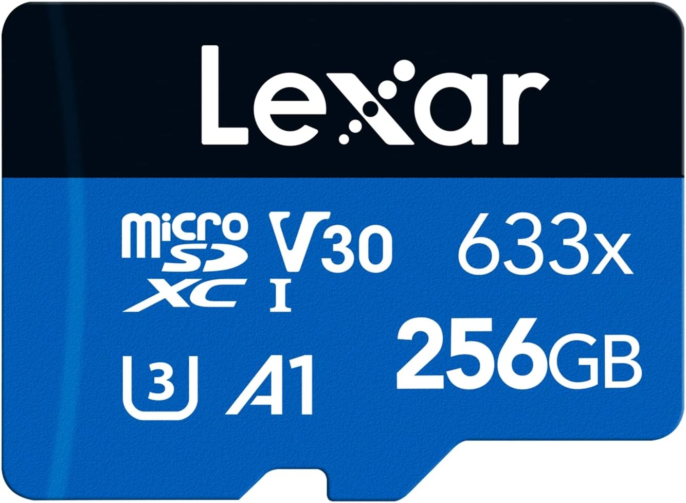 Lexar 256GB Micro SD Card, microSDXC UHS-I Card + SD Adapter, microSD Memory Card up to 100MB/s Read, A1, Class 10, U3, V30, TF Card for Smartphones/Tablets/IP Cameras
