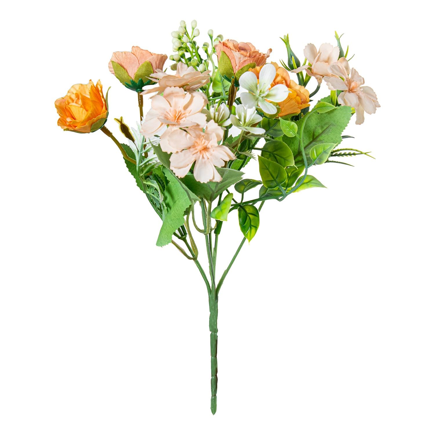 Fleurs en polyester orange DRW bouquet artificiel decoration 27 cm
