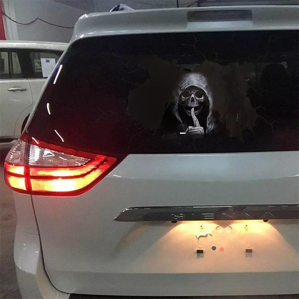 Adesivi per auto con teschio | Adesivi per auto Halloween Horror decorazione cofano – decorativi per automotive, convertibile