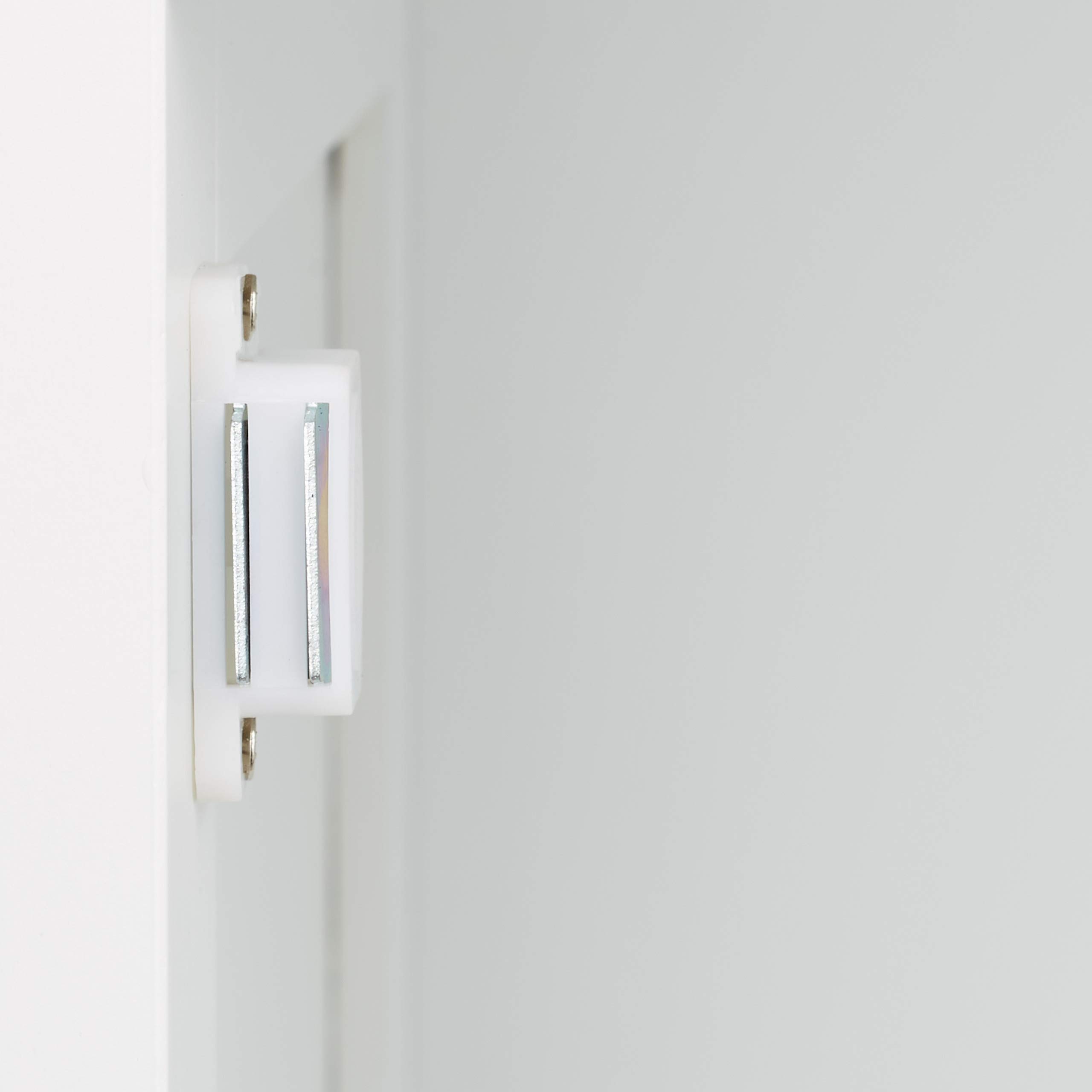 Relaxdays Mobiletto da Bagno, 3 Scomparti, Porta a Lamelle, Scaffale da Terra, per la Cucina e Il Corridoio, Bianco