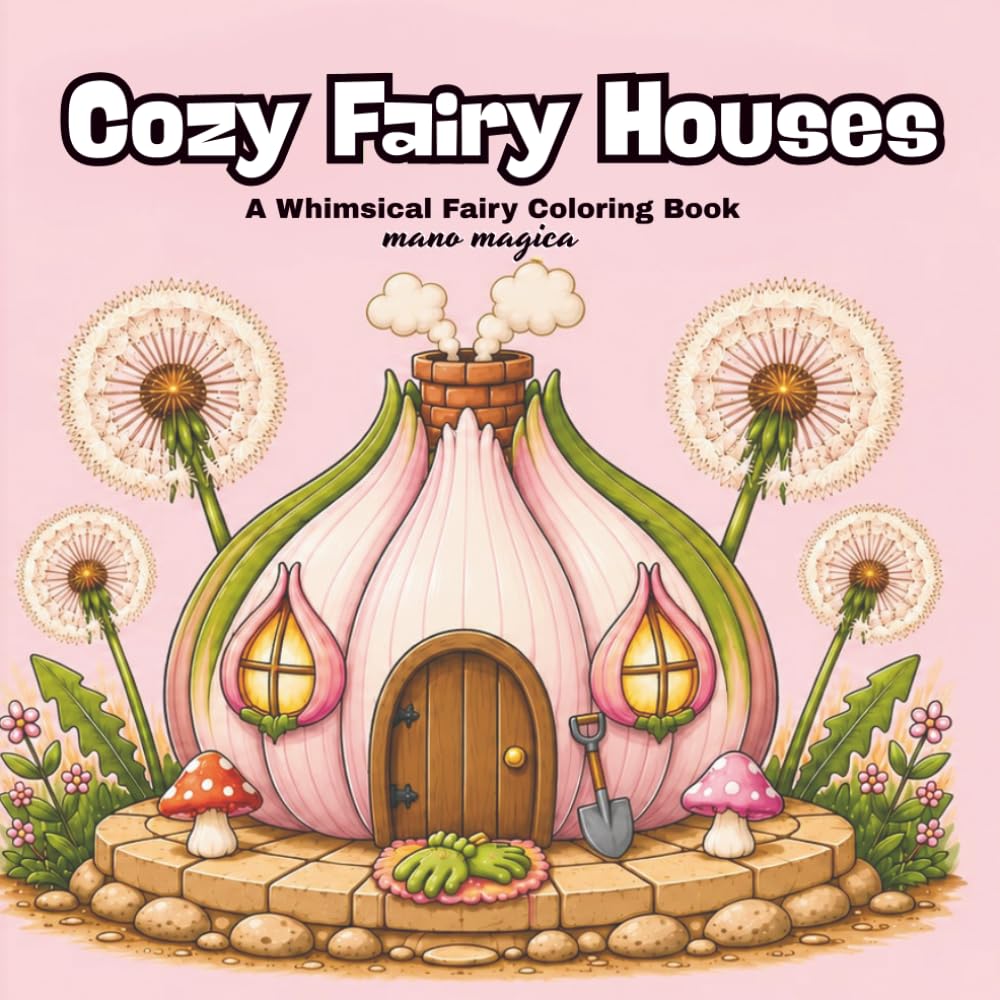 Cozy Fairy Houses For Adults And Kids: Bold and Easy Coloring Book – 44 Enchanting Fairy Houses for Relaxation and Creativity