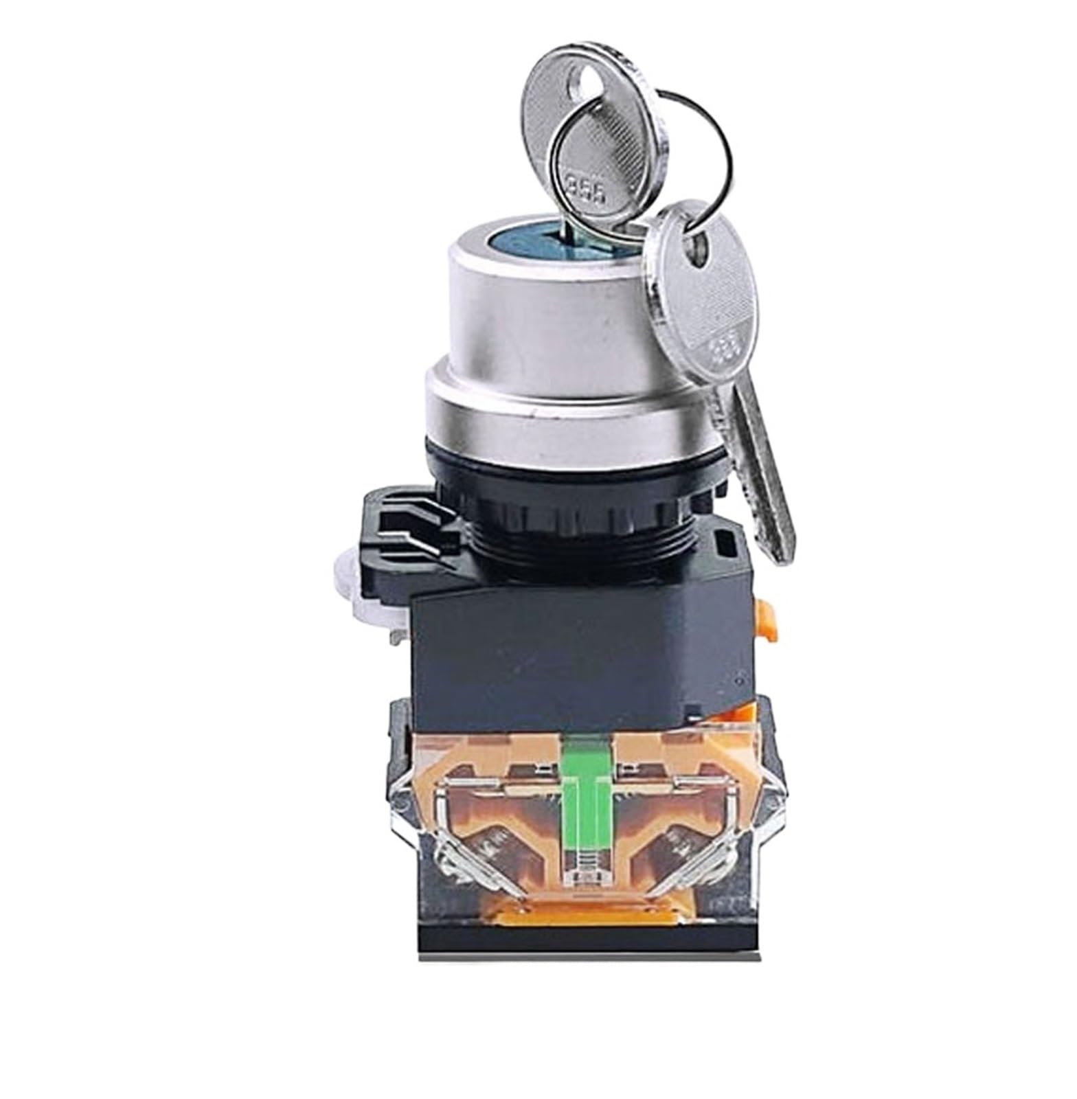 WQGQPXOB LA38 2 Position 1NO /1NC with LED Indicator Light 22mm Push Button Switch Series Knob(With key)