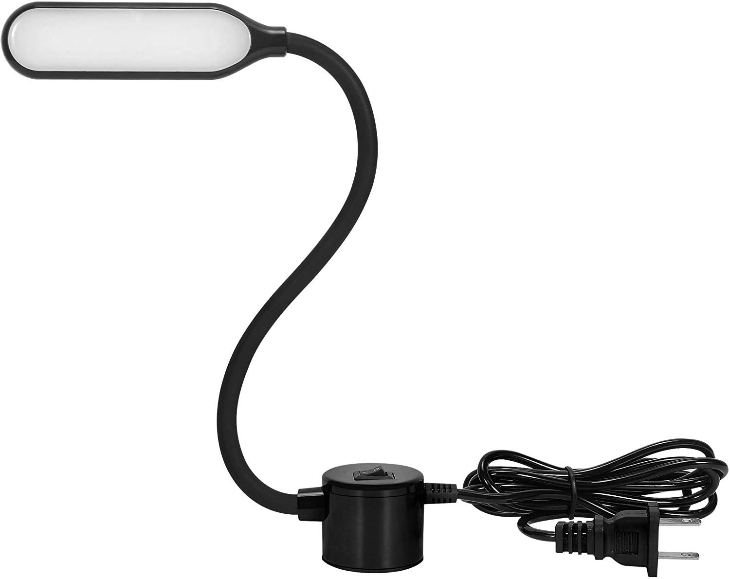 Krivon Sewing Machine Light, 6W 12LED's Daylight LED Work Lamp with Flexible Gooseneck Magnetic Mounting Base for Sewing Reading Workbench -Small-Black