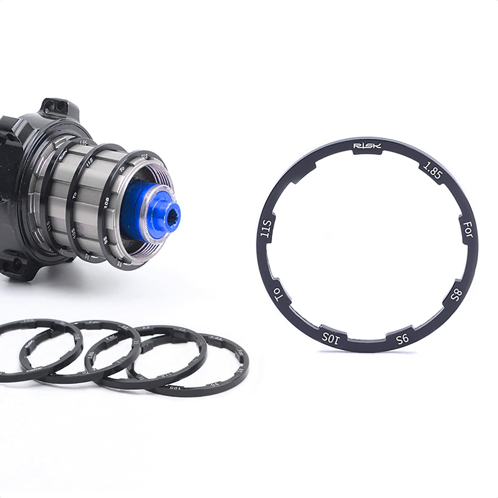 VANICE Bicycle Grooved Hub Washer Flywheel Cassette Spacer Freehub Gasket for MTB Road Bike 7/8/9/10/11S, Various Size Options of 1/1.5/2/1.85/2.18/2.35mm