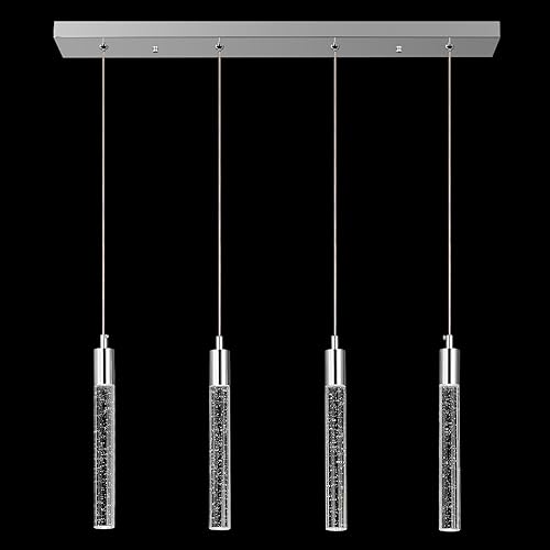 Iluminación moderna para isla de cocina, lámpara colgante de isla de cocina, regulable, LED, cromada, mini iluminación colgante, comedor, sala de