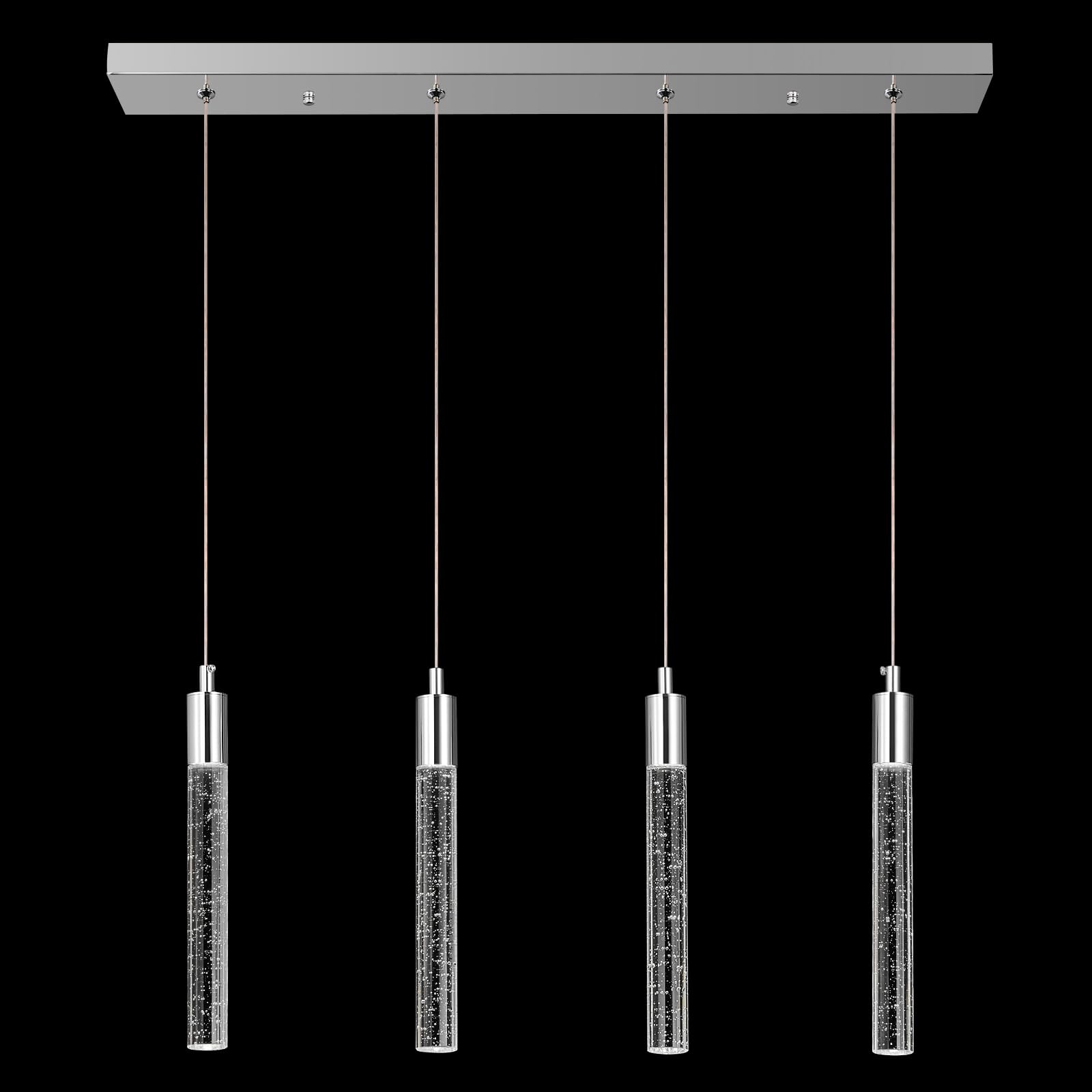 zhllmq Kitchen Island Lighting Modern Light Fixture Kitchen Island Pendant Light Dimmable LED Chrome Mini Pendant Lighting Dinning Room Living Room Kitchen Chrome Pendant Lights?4-Light?