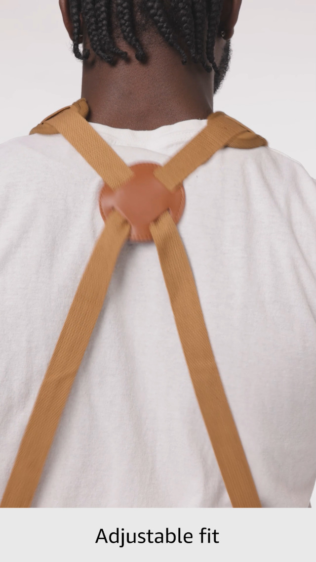 【最終値下げ】papier Apron brown Personalized Brown Unisex Split Leg Adjustable Apron - Sanattan