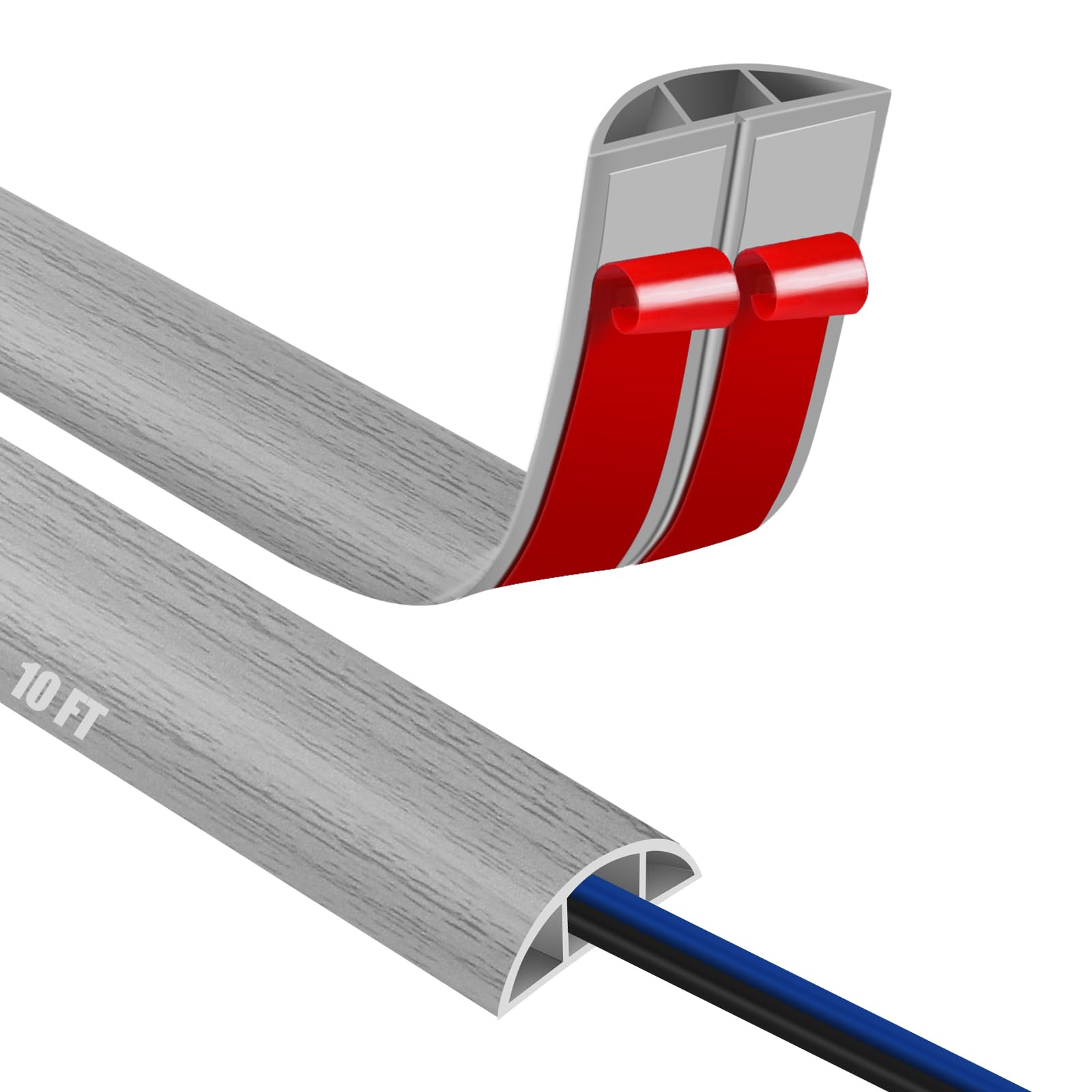 Canaletas para Cables Adhesivas, Madera Pasacables Suelo Goma, Canaleta Cables, para Uso en Oficinas, Escuela, Almacén, Conciertos, Etc, para Proteger Los Cables Evitar Riesgos deTropiezo — view 59