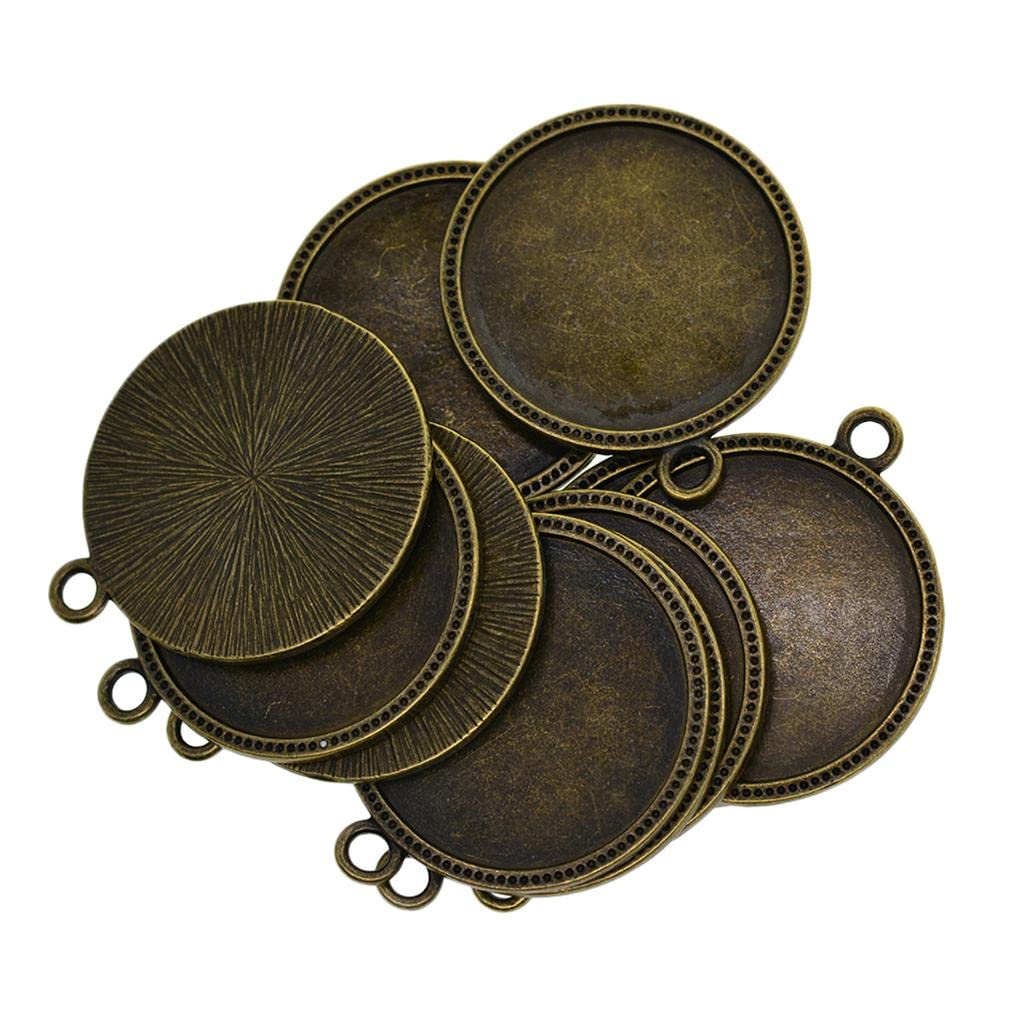 10Pcs Blank Circle Round Bezel Tray Base for 38 mm/1.5inch Cabochon Pendant-image-18