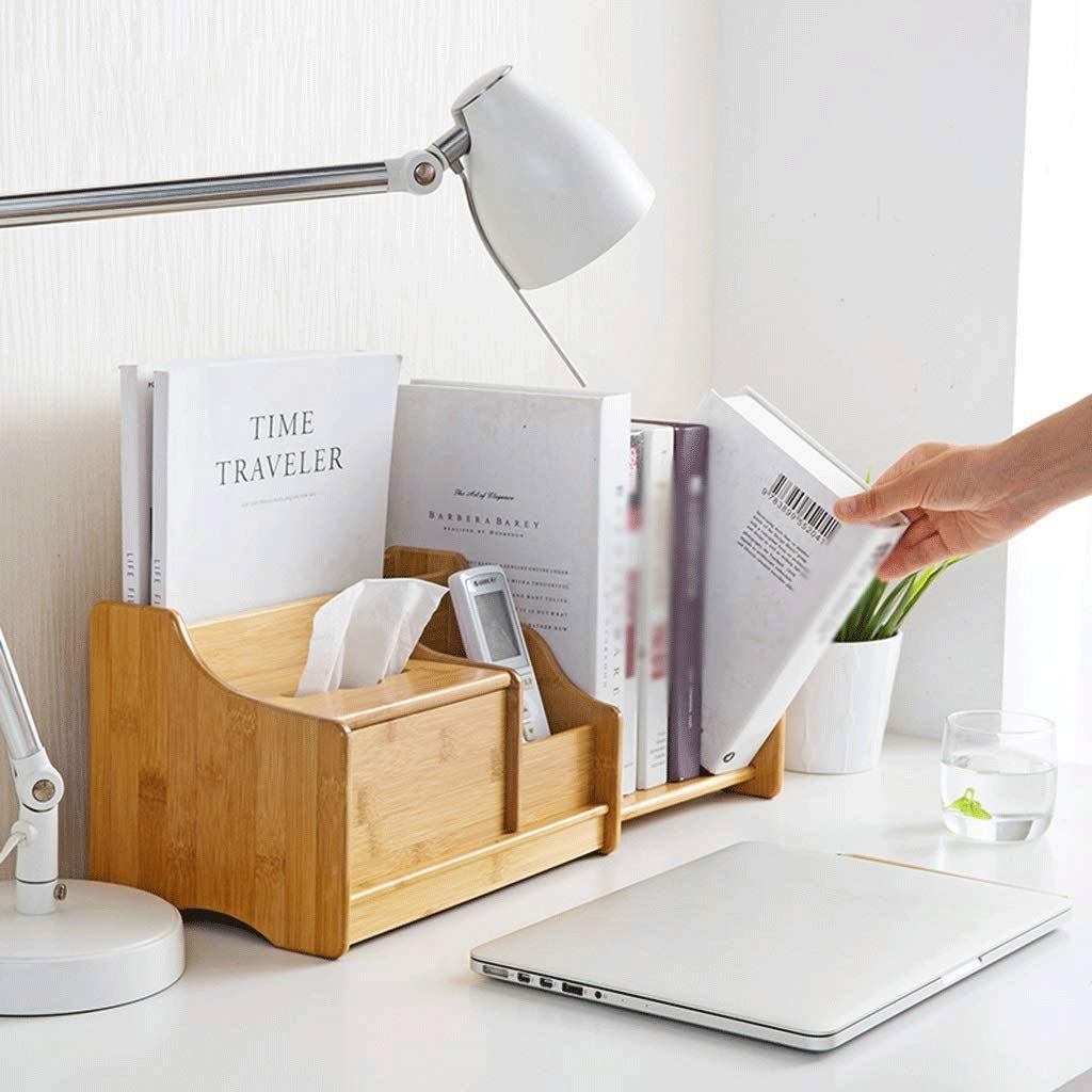 Aufbewahrung Ordner/Schnellhefter/Organisator/Desktop-Bücherregal aus Holz Büro-Schreibtisch-Organizer mit Schublade erweiterbarer E-Mail Sorter Desktop Organizer 3 Compartments Feder-Bleistift-Fernb