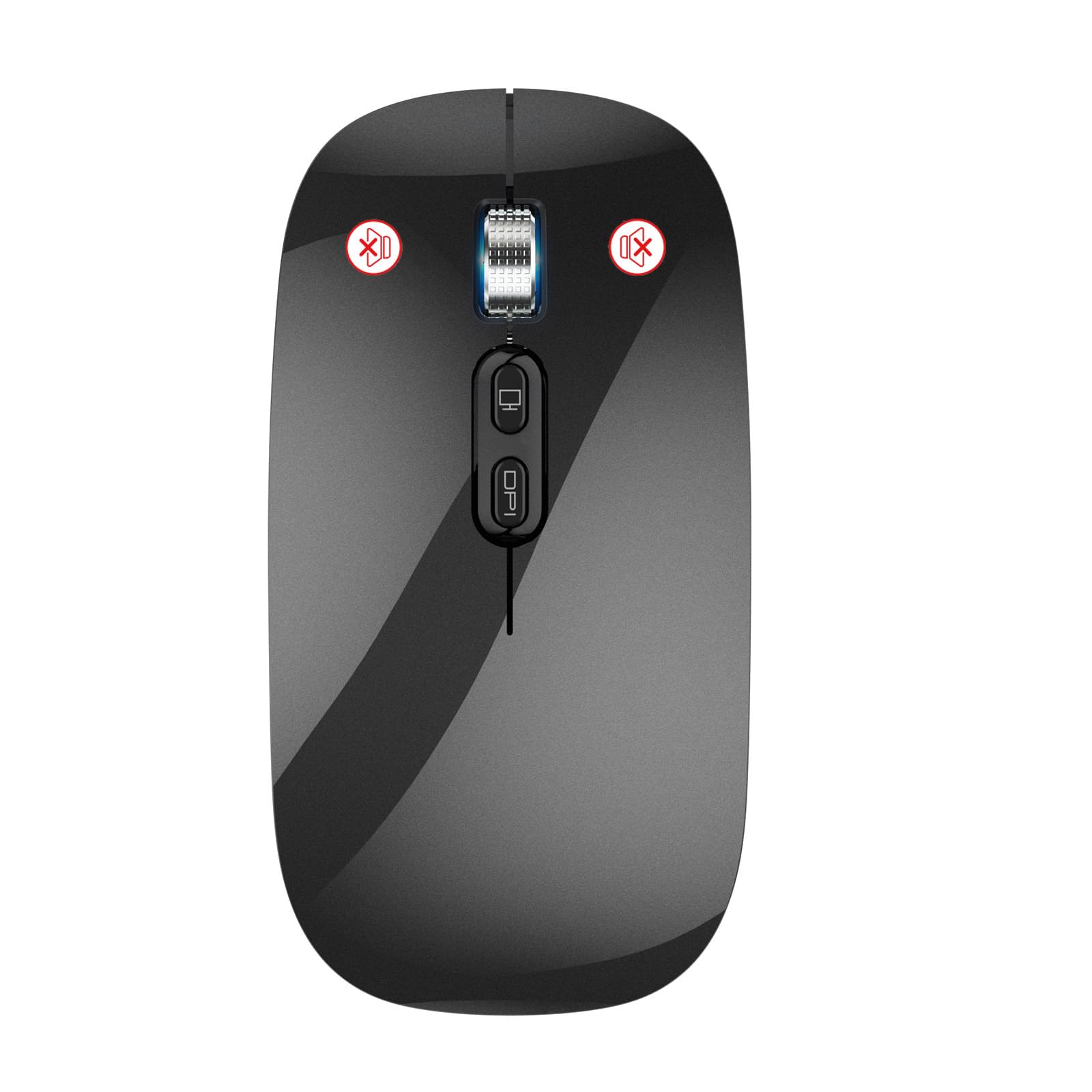 Wielio Wireless Mouse, Ergonomic Optical Mouse, Computer Mouse for Laptop, PC, Computer, Projector-image-1