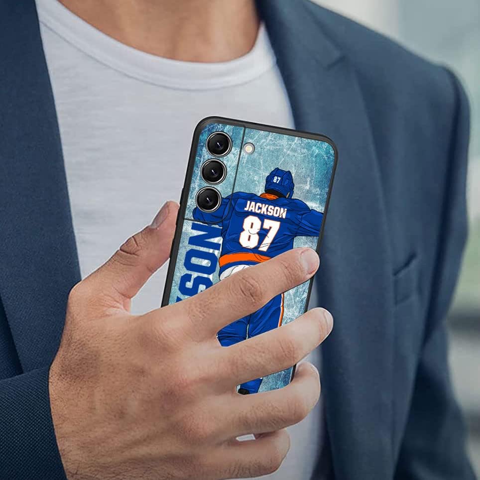 Miniatura 6 de Funda personalizada de hockey sobre hielo con nombre y número para Samsung Galaxy S22 S23 S21+ S20 Ultre S21 FE S10 S8 S9 Plus, silicona líquida con