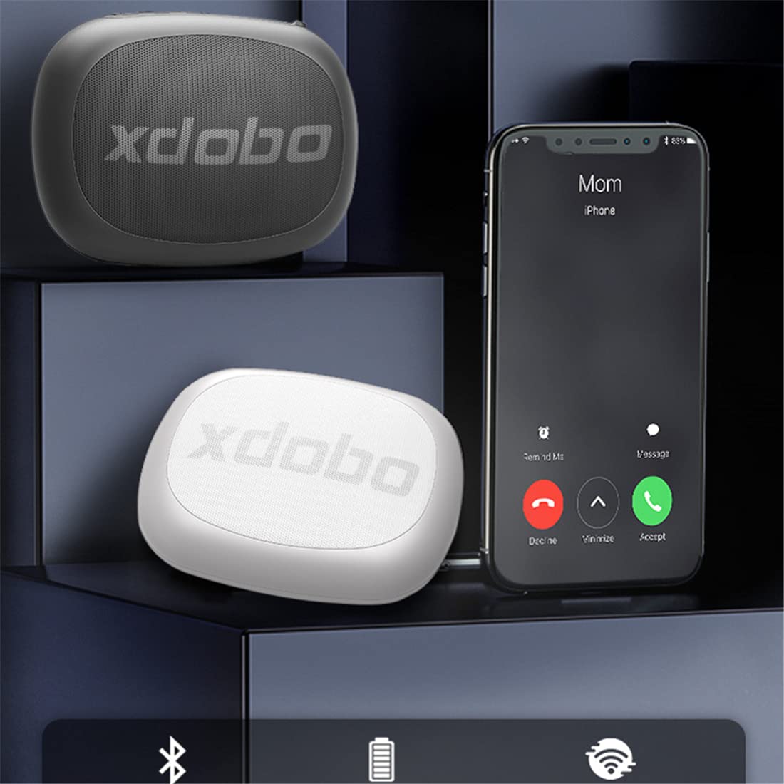 Altoparlante Bluetooth, Altoparlanti Wireless Portatili, Altoparlante Wireless Impermeabile IPX6, Stereo Rumoroso, Bassi in Piena Espansione, con Caricamento del Telefono Cellulare,Bianca