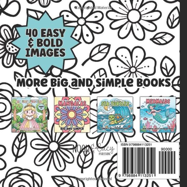Mini Flower Doodle Coloring Book for Adults, Teens and Kids: Bold and Easy Coloring Book | Activity Book with 40 Floral Designs | Beginner Friendly Relaxing and Inspiring Art Activities | 6 x 6 inches image 3