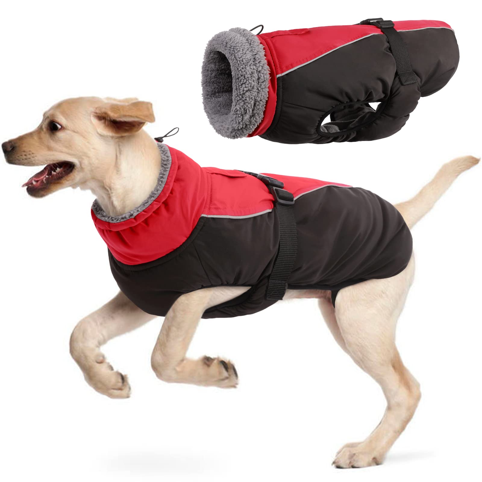 Hjyokuso Dog Coats & Jackets, Waterproof Winter Dog Jacket with Harness Hole, For Small to Large Dogs, Perfect for Chihuahua, French Bulldog, Dachshund โ image 1