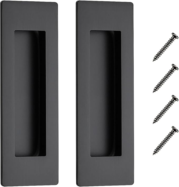 JOY DECOR 2 Pack Pocket Door Handles Sliding Closet Door Pulls, 4.72